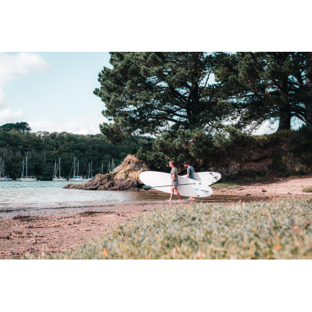 Séance de stand-up paddle à deux sur la Laïta à Guidel (Morbihan) - ©Lezbroz - LBST