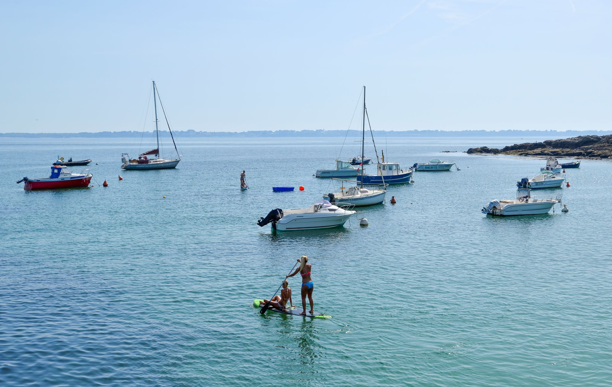 Stand-up Paddle sur le port plage du Pérello à Ploemeur (Morbihan) - ©Emmanuel Lemée - LBST